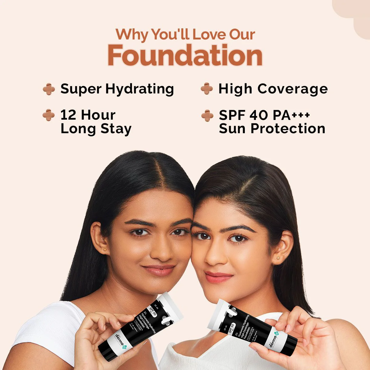 1% Hyaluronic Hydrating High Coverage Foundation - 18ml | Nude - Image 3