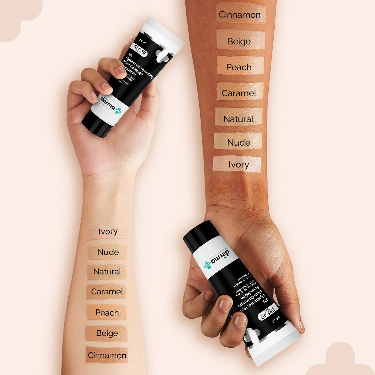 1% Hyaluronic Hydrating High Coverage Foundation - 18ml | Peach - Image 6