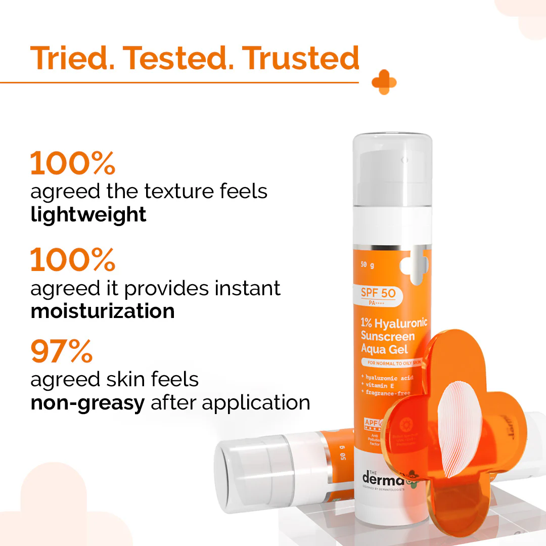 1% Hyaluronic Sunscreen Aqua Gel In Vivo Tested (ISO 24444:2019 Certified, CTRI/2025/02/080287) for Broad Spectrum & Blue Light Protection for Oily, Dry, Acne-prone Skin (Pack of 2) - Image 10