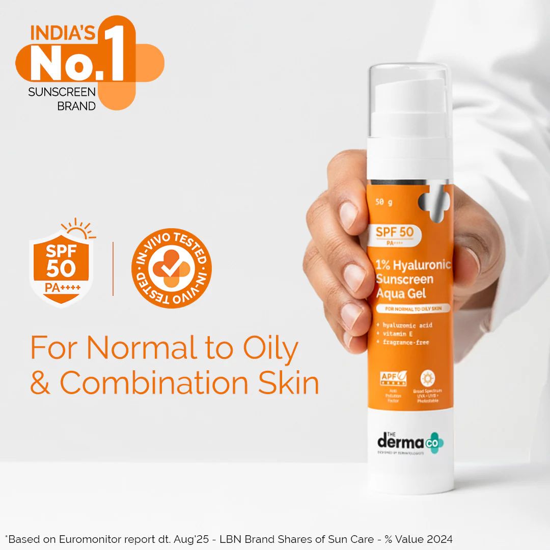 1% Hyaluronic Sunscreen Aqua Gel In Vivo Tested (ISO 24444:2019 Certified, CTRI/2025/02/080287) for Broad Spectrum & Blue Light Protection for Oily, Dry, Acne-prone Skin (Pack of 2) - Image 6