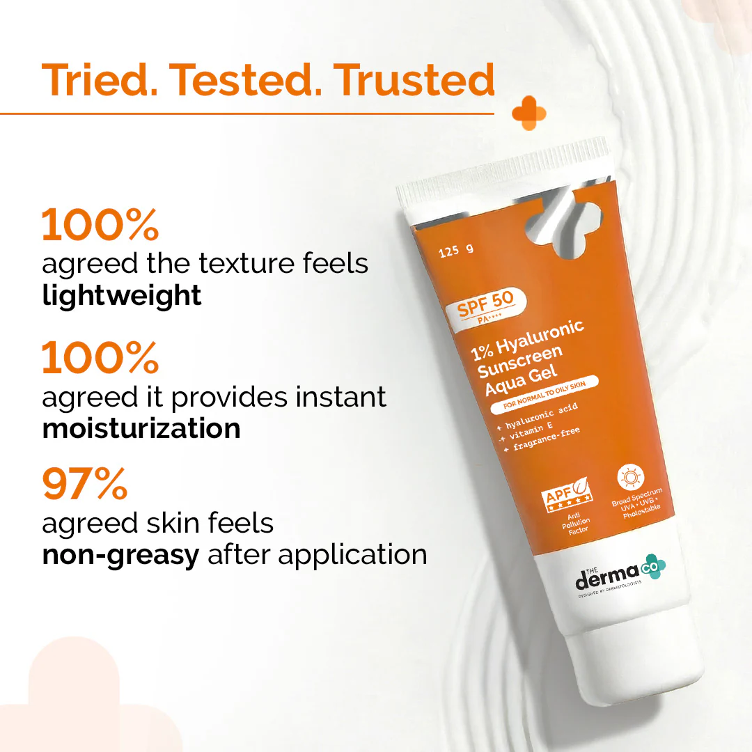 1% Hyaluronic Sunscreen Aqua Gel In Vivo Tested (ISO 24444:2019 Certified, CTRI/2025/02/080287) with SPF 50 & PA++++ - 125 g - Image 9