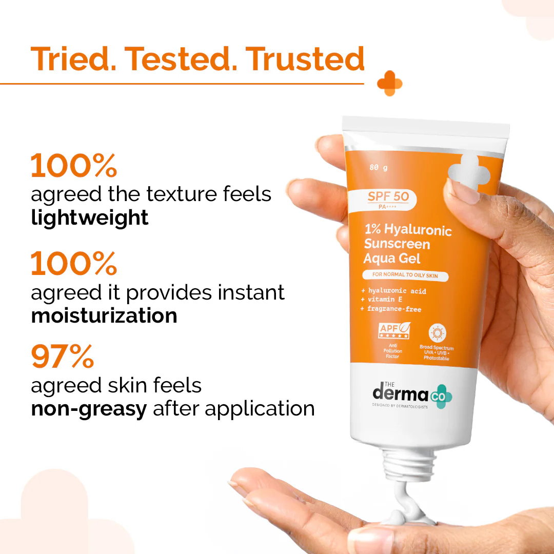 1% Hyaluronic Sunscreen Aqua Gel In Vivo Tested (ISO 24444:2019 Certified, CTRI/2025/02/080287) with SPF 50 & PA++++ - 80g (Pack of 2) - Image 8