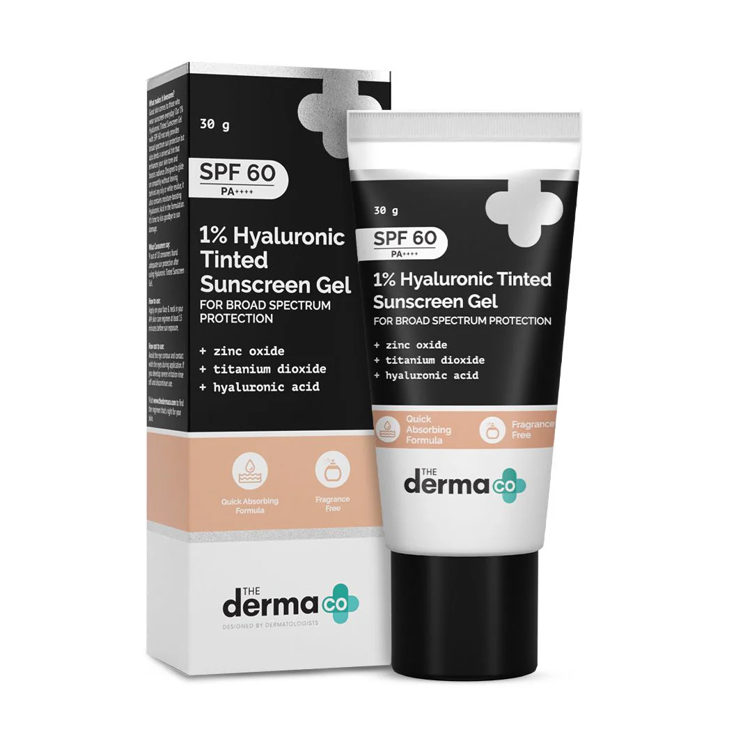 1% Hyaluronic Tinted Sunscreen Gel with SPF 60 & PA++++ for Broad Spectrum Protection - 30g - Image 10