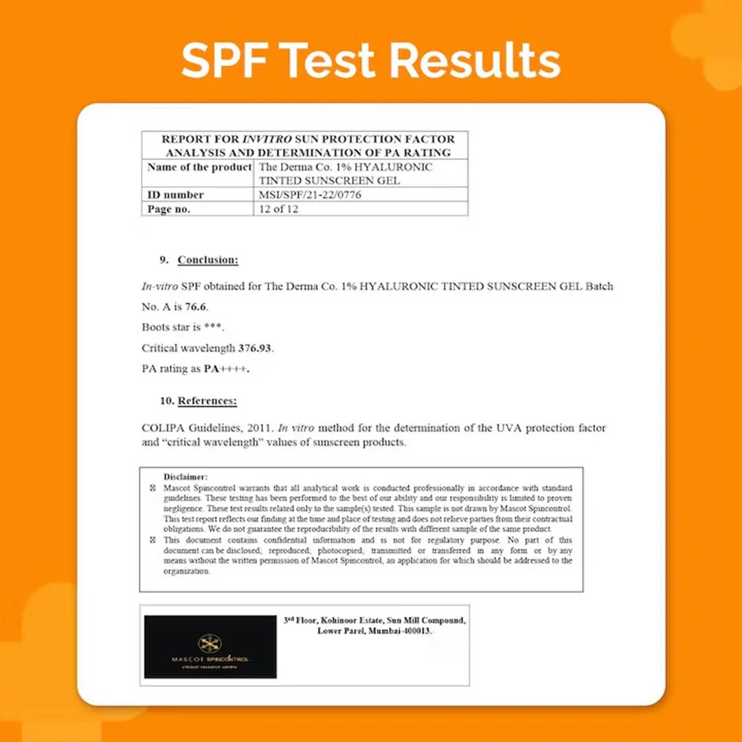 1% Hyaluronic Tinted Sunscreen Gel with SPF 60 & PA++++ for Broad Spectrum Protection - 30g - Image 3