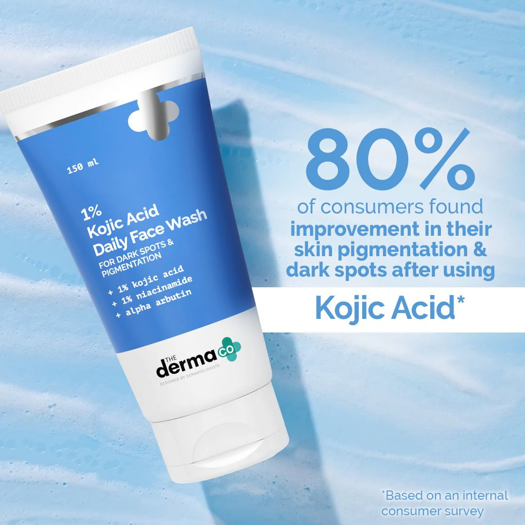 1% Kojic Acid Face Wash with Niacinamide & Alpha Arbutin For Dark Spots & Pigmentation - 150 ml - Image 3