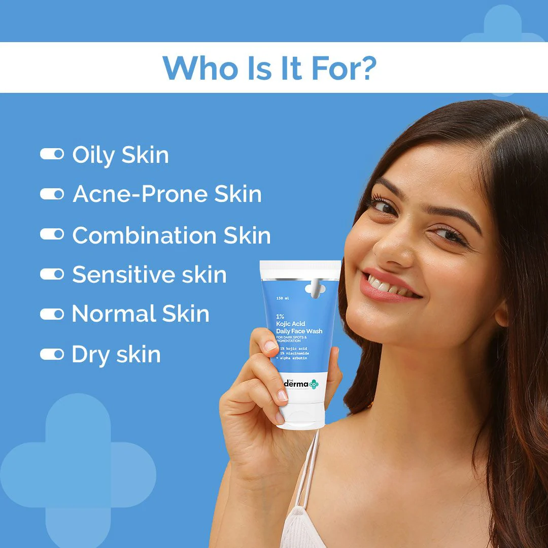 1% Kojic Acid Face Wash with Niacinamide & Alpha Arbutin For Dark Spots & Pigmentation - 150 ml - Image 4