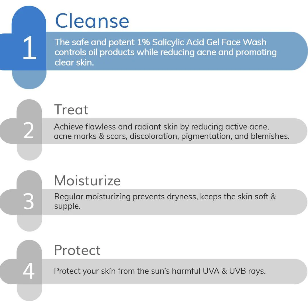 1% Salicylic Acid Gel Face Wash - 30ml - Image 3