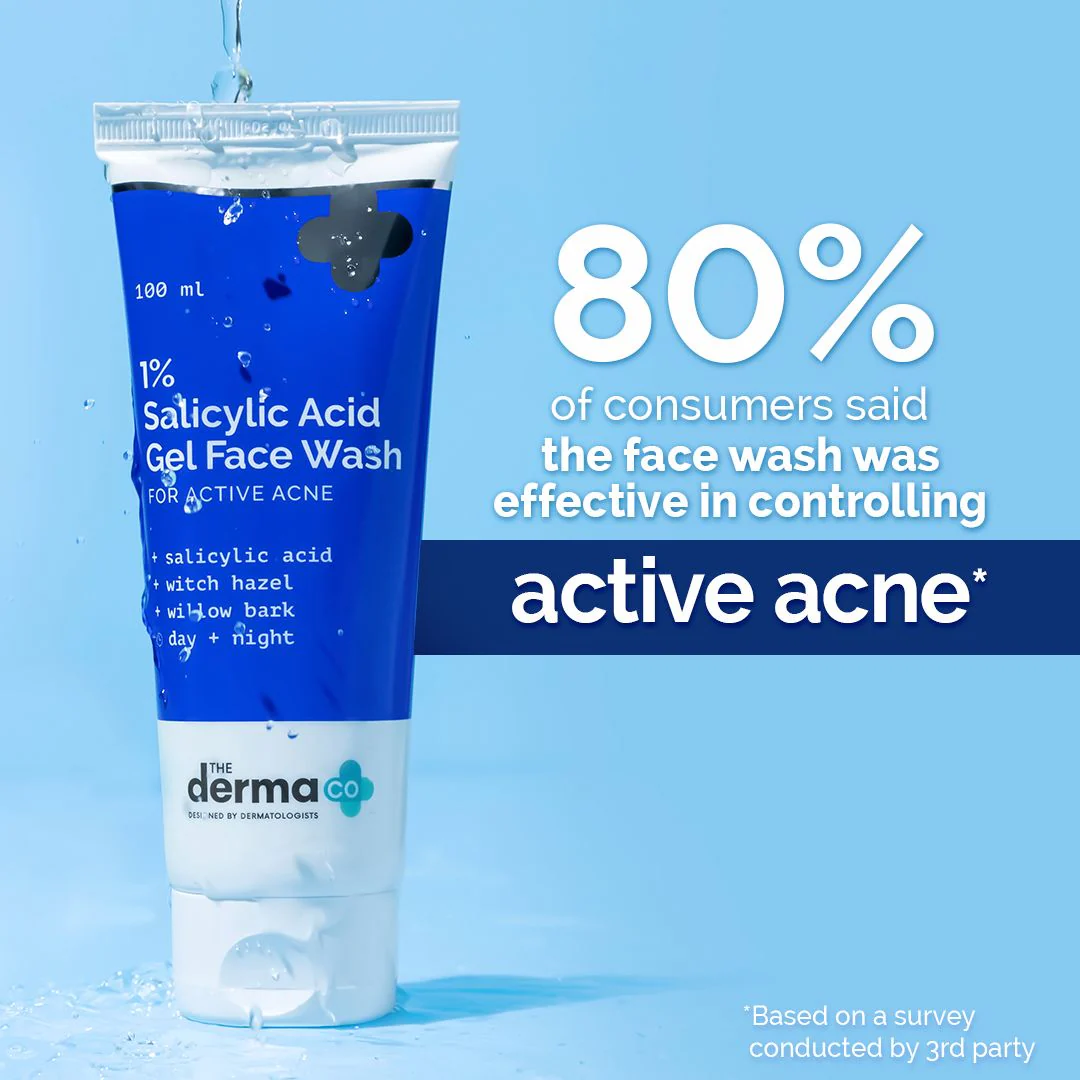 1% Salicylic Acid Gel Face Wash with Salicylic Acid & Witch Hazel - 100ml - Image 3