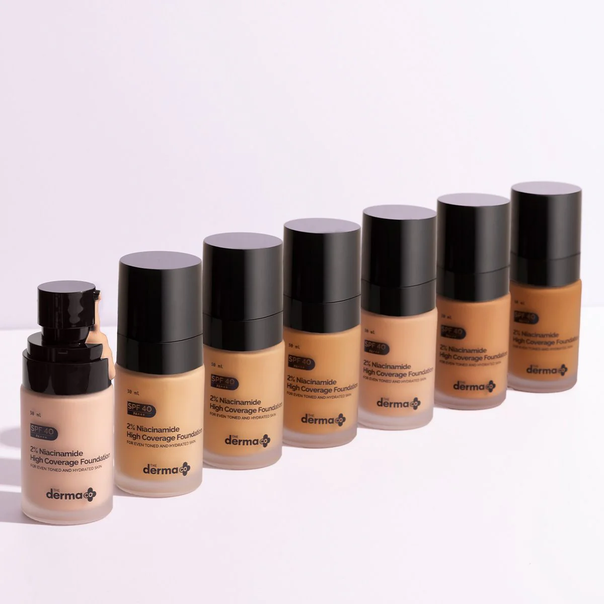 2% Niacinamide High Coverage Foundation With 1% Hyaluronic Acid Complex & SPF 40 PA+++ for 12 Hour Long Stay & 12 Hour Oil Control | 03 Natural - Image 9