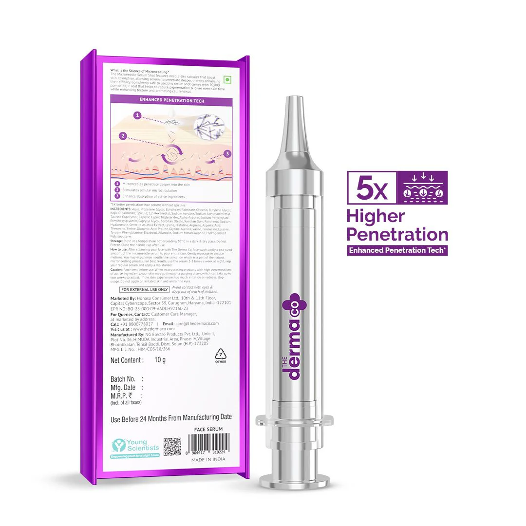 20000 PPM Kojic Acid Microneedle Serum Shot for Pigmentation Correction & Skin Renewal - 10 g - Image 9