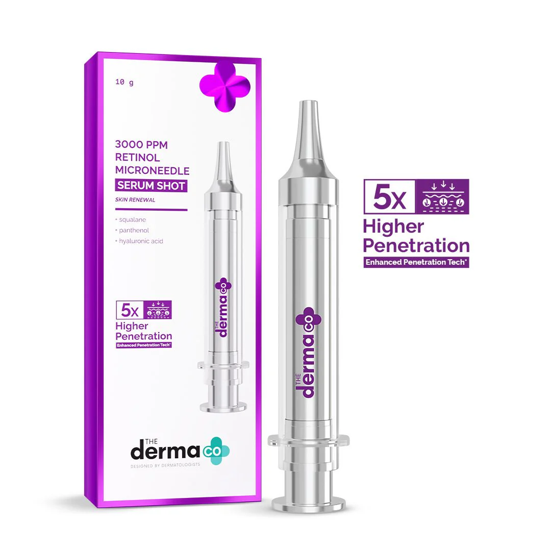 3000 PPM Retinol Microneedle Serum Shot with Squalene, Panthenol & Hyaluronic Acid for Skin Renewal - 10 g - Image 8