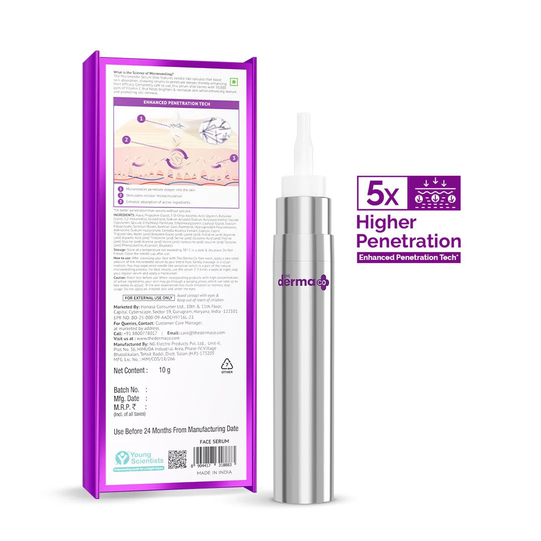 50000 PPM Vitamin C Microneedle Serum Shot Refill Pack - 10g - Image 10