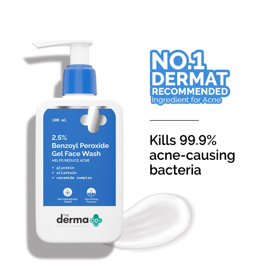2.5% Benzoyl Peroxide Gel Face Wash with Glycerin & Allantoin for Active Acne - 100 ml - Image 3