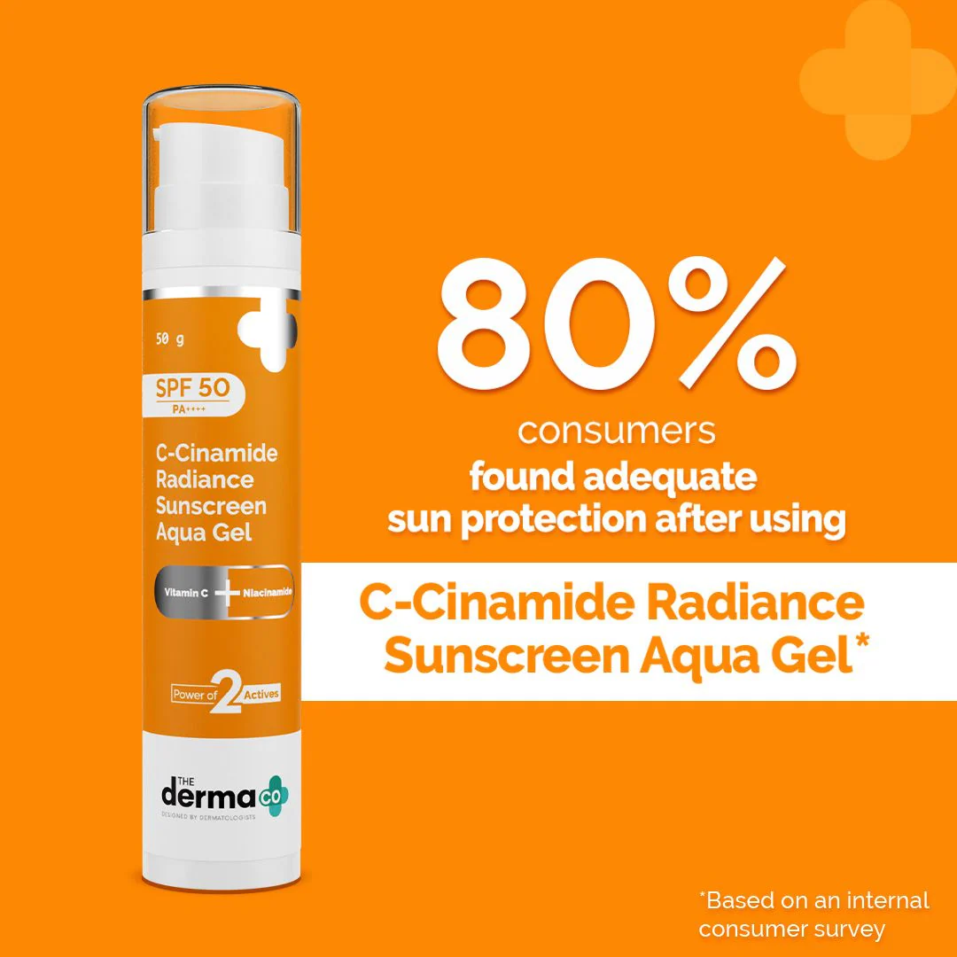 C-Cinamide Radiance Sunscreen Aqua Gel with SPF 50 & PA++++ - 50g (Pack of 2) - Image 3