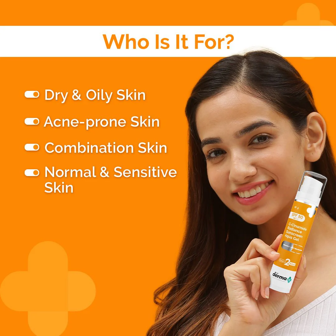C-Cinamide Radiance Sunscreen Aqua Gel with SPF 50 & PA++++ - 50g (Pack of 2) - Image 5