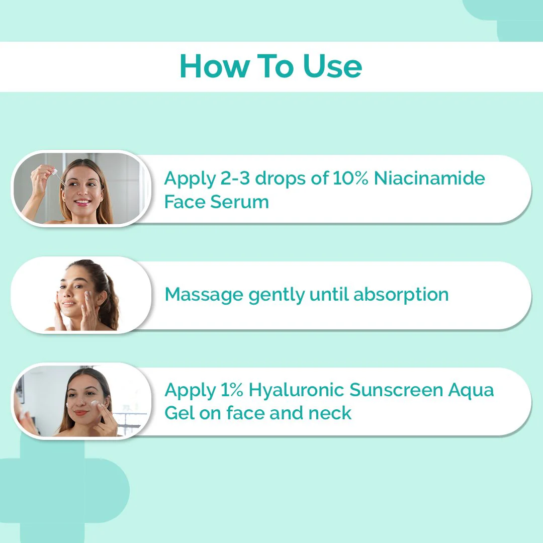 Filter-Free Skin Combo (1% Hyaluronic Sunscreen Aqua Gel + 10% Niacinamide Acid Face Serum) - Image 4