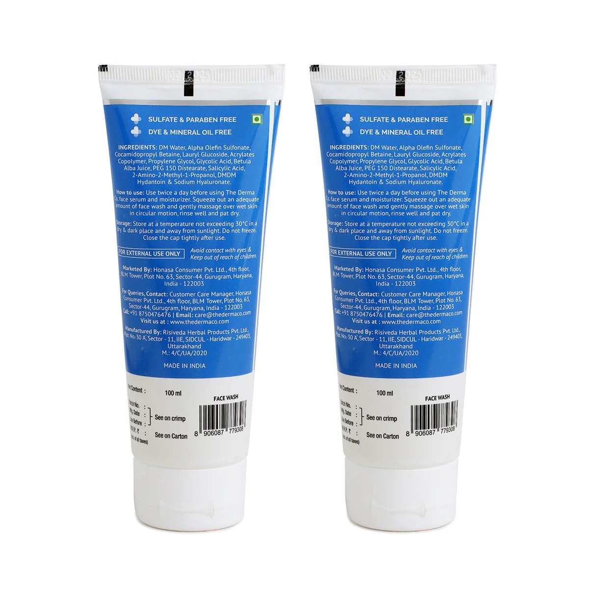Oil-Free Daily Face Wash With Hyaluronic Acid, Glycolic Acid & Multivitamins for Clear & Hydrated Skin - 100ml (Pack of 2) - Image 2