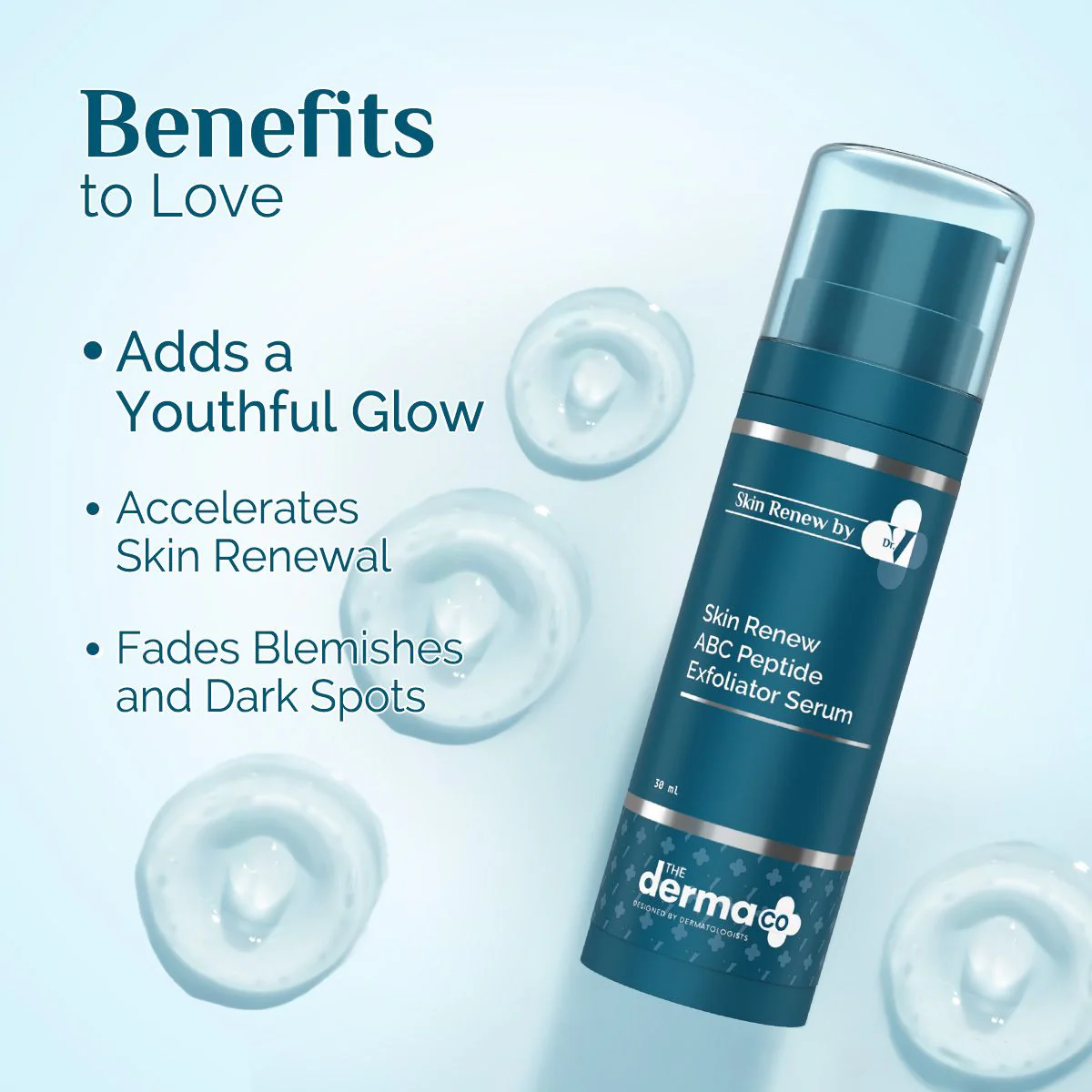 The Derma Co. X Dr V Skin Renew ABC Peptide Exfoliator Serum with Lactic Acid, Salicylic Acid, and Peptides - 30 ml - Image 3