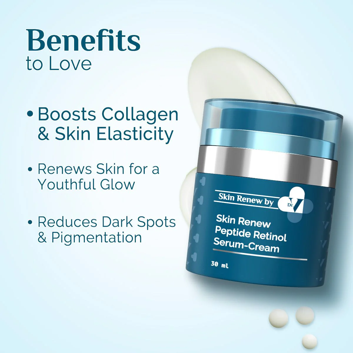 The Derma Co. X Dr V Skin Renew Peptide Retinol Serum-Cream with Peptide & Retinol - 30 ml - Image 4