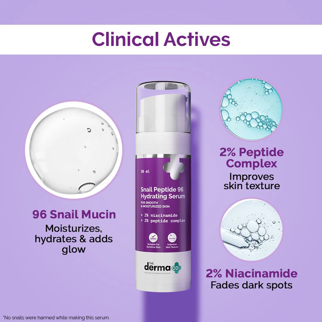Snail Peptide 96 Hydrating Serum with Snail Mucin & Peptide Complex for Smooth & Moisturized Skin - 30 ml - Image 2
