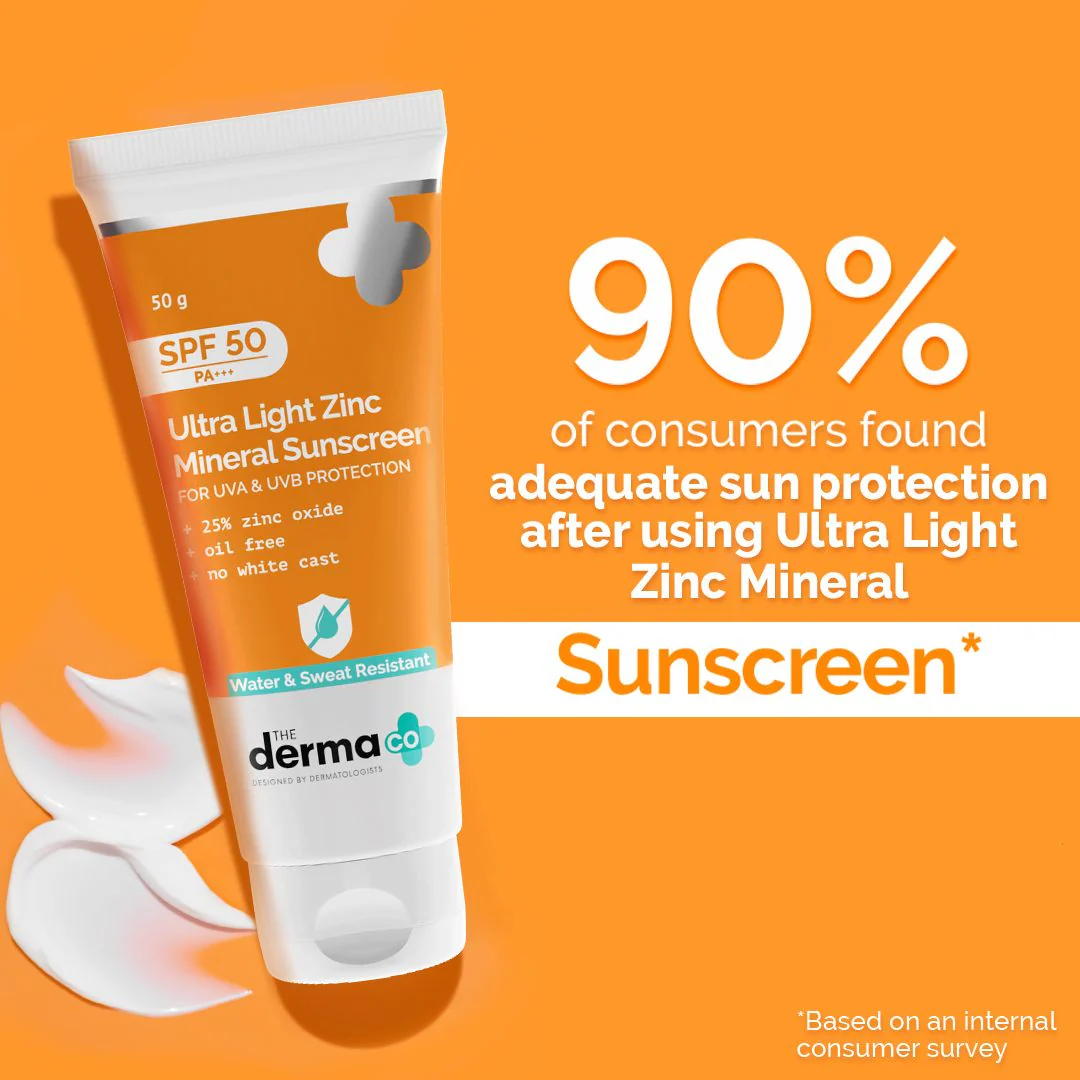 Ultra Light Zinc Mineral Sunscreen with SPF 50 For Broad Spectrum, UVA, UVB &  Blue Light Protection - 50g - Image 3