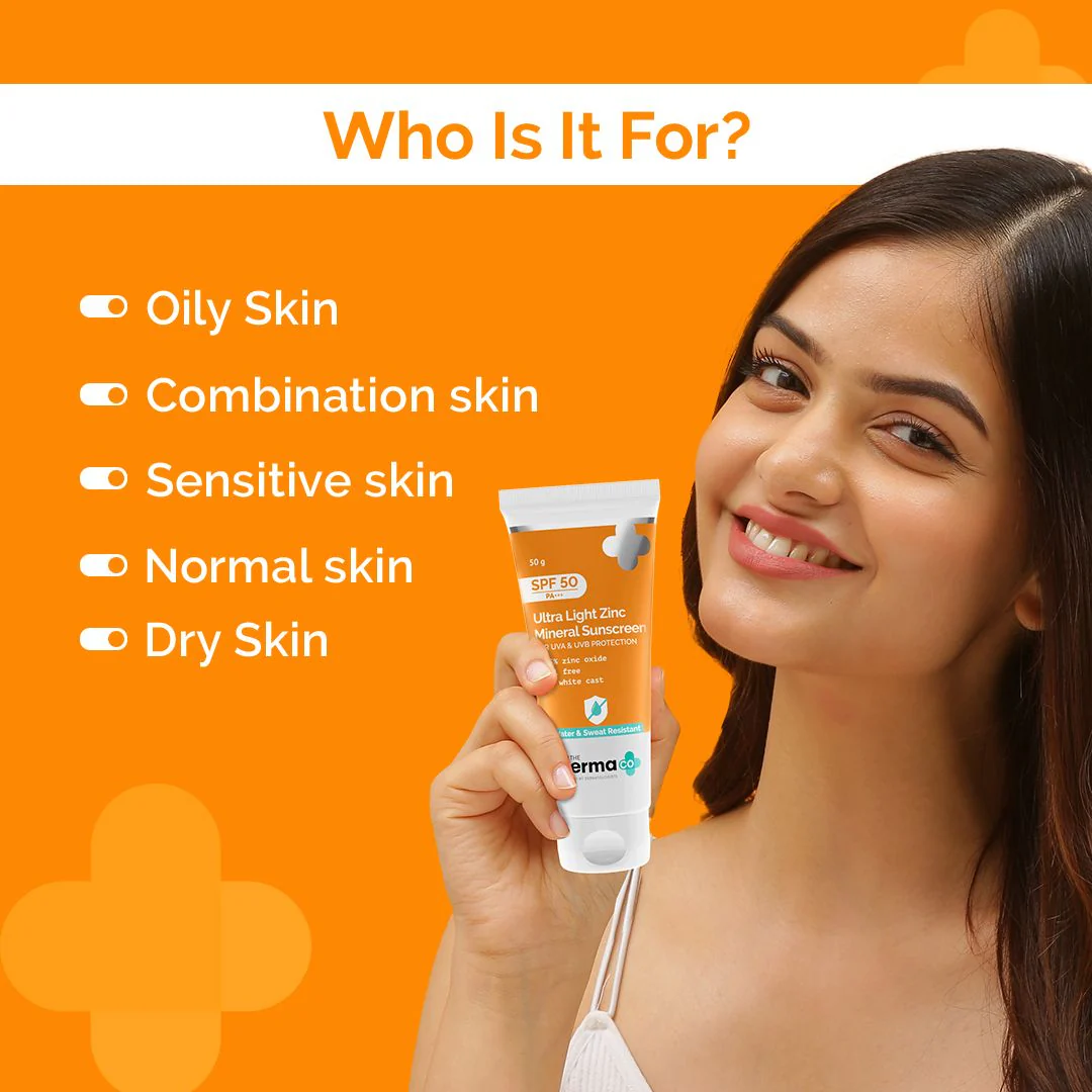 Ultra Light Zinc Mineral Sunscreen with SPF 50 For Broad Spectrum, UVA, UVB &  Blue Light Protection - 50g - Image 5